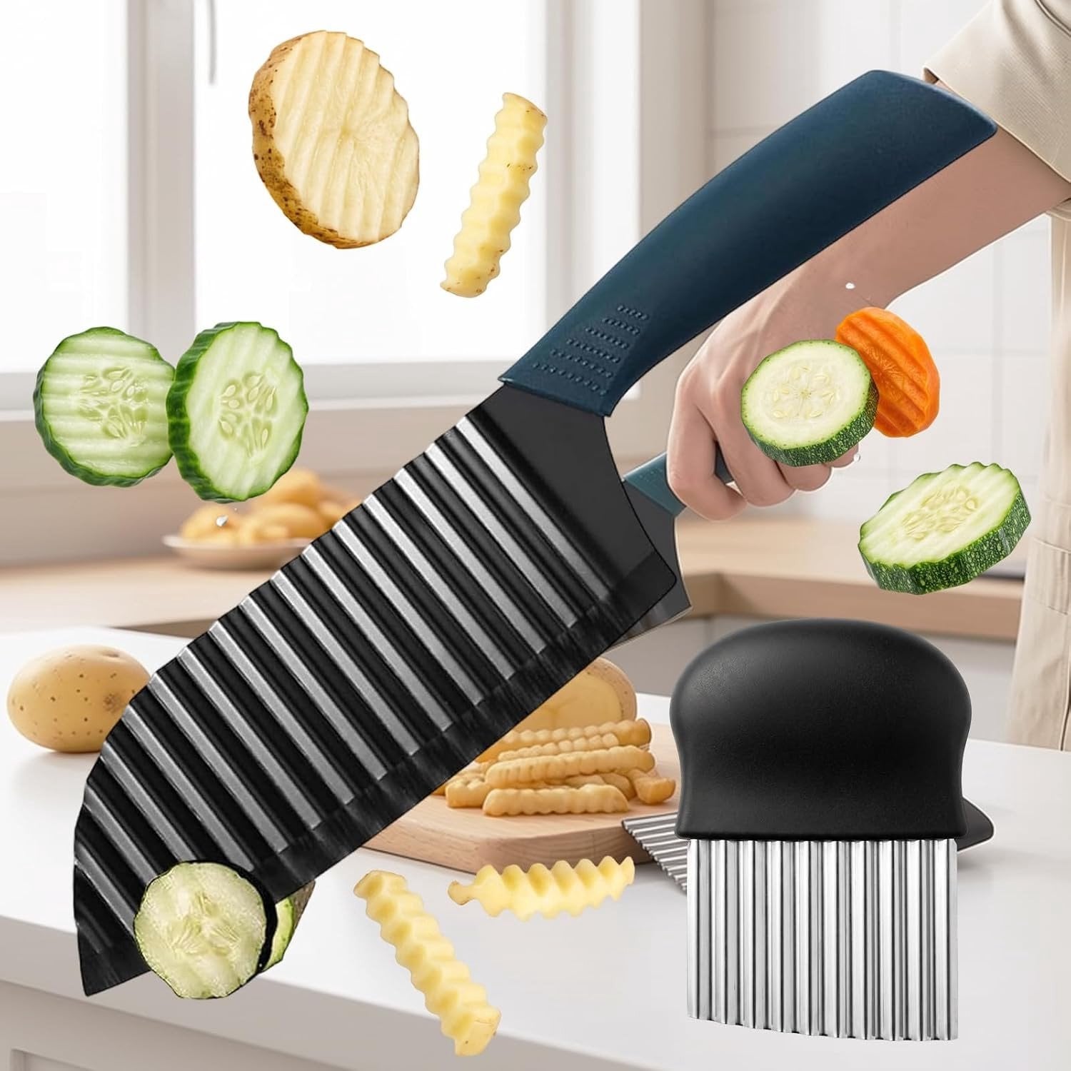 Crinkle Cutters voor Groenten - Snelle en Eenvoudige Snijtechniek voor Decoratieve Groenten en Salades