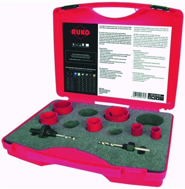 Assortiment de scies-cloches bimétal HSS en coffret plastique ; Ruko (106301)