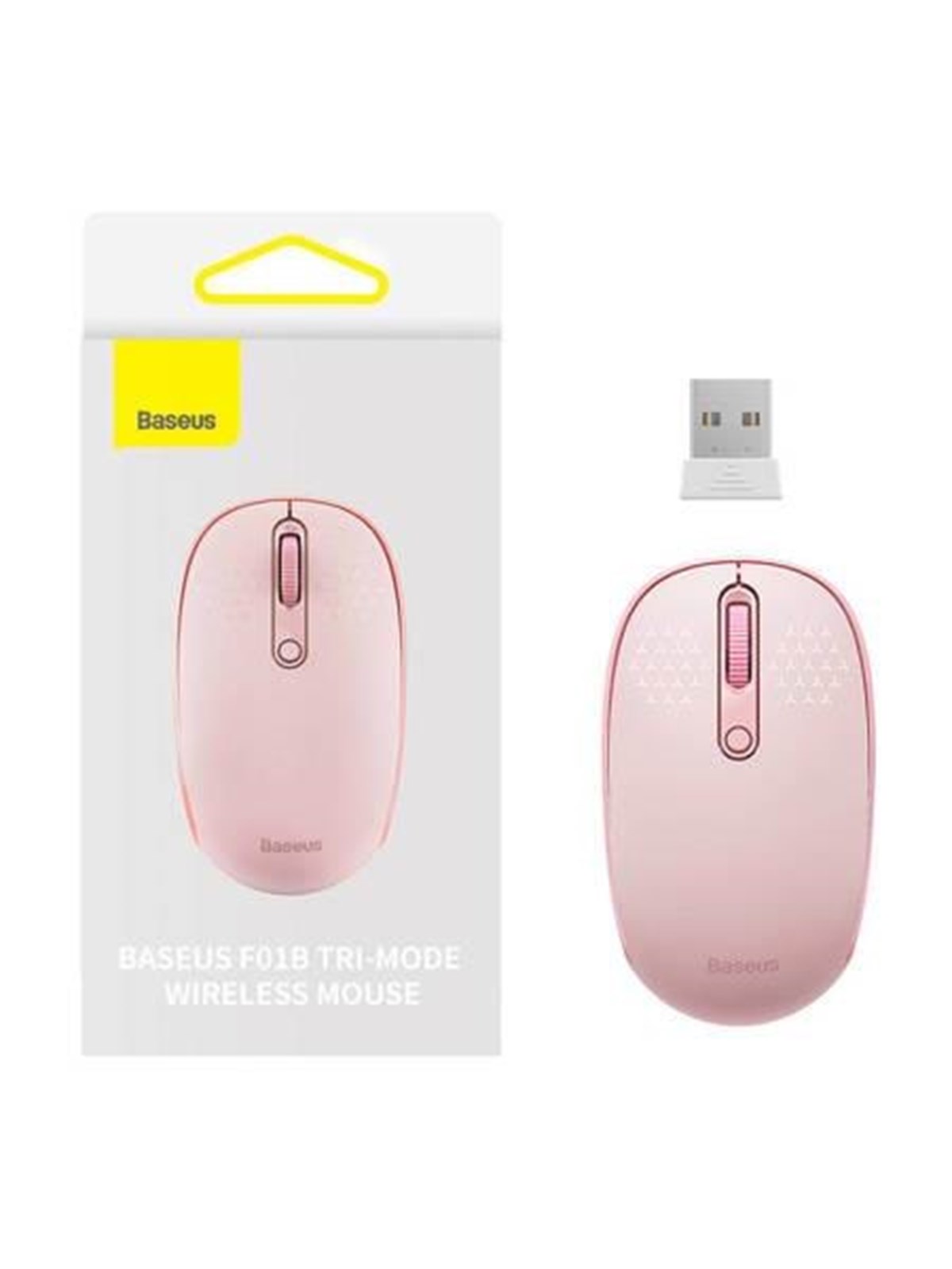 Baseus Wireless mouse F01B Tri-mode 2.4G BT5.0 1600 DPI (pink) - (Pink)
