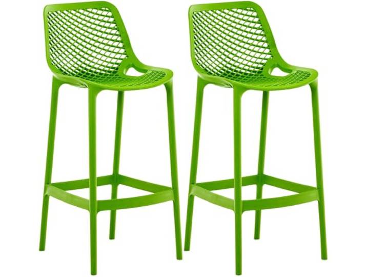 CLP Barhocker 2er Set Garten wetterfest Air, Gartenstühle mit Lehne, Tresenstühle wetterfest UV-beständig aus Kunststoff, bis 160 kg, Farbe: grün
