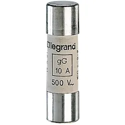 Legrand 012310 Zylindersicherung gG 10A 8,5x31,5 trägflink 400VAC 20kA ohne Kennm.