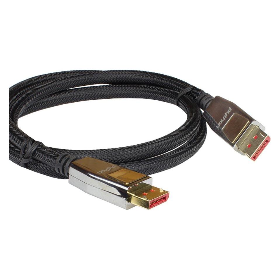 Python Anschlusskabel DisplayPort 1.4, 8K / UHD-2 @60Hz, Vollmetallstecker, vergoldete Kontakte, OFC, Nylon (5 m) (GC-M0205)