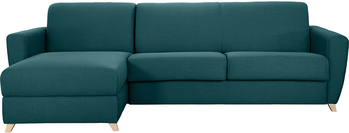 Miliboo Wende- und konvertierbares Ecksofa mit Kommode in Entenblau GRAHAM