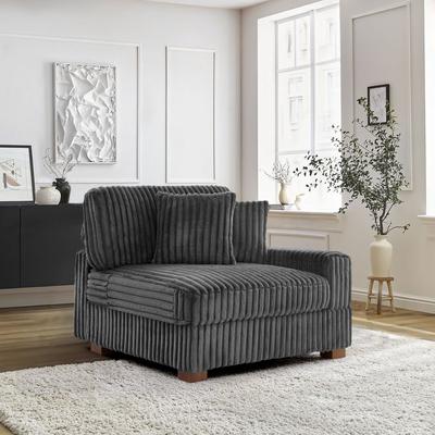 Uixe Upholstered Chenille Velvet L Shaped Couch Modular Sofa With Chaise Lounge