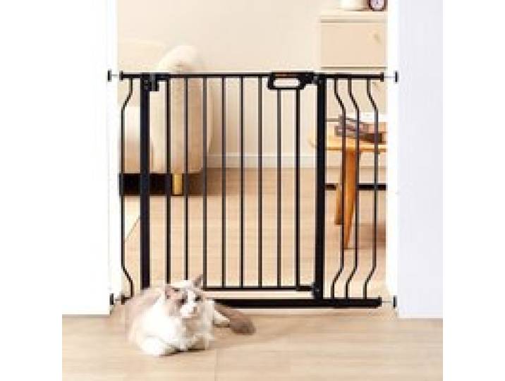 VEVOR Deur Veiligheidshek, Slagboom Traphek, 749-990mm Breedtebereik Kinderhek, Huisdierhek, Traphek, Dubbelzijdig Draaibaar 762mm Hoogte, Zwart Babyhek Geen Boren Vereist