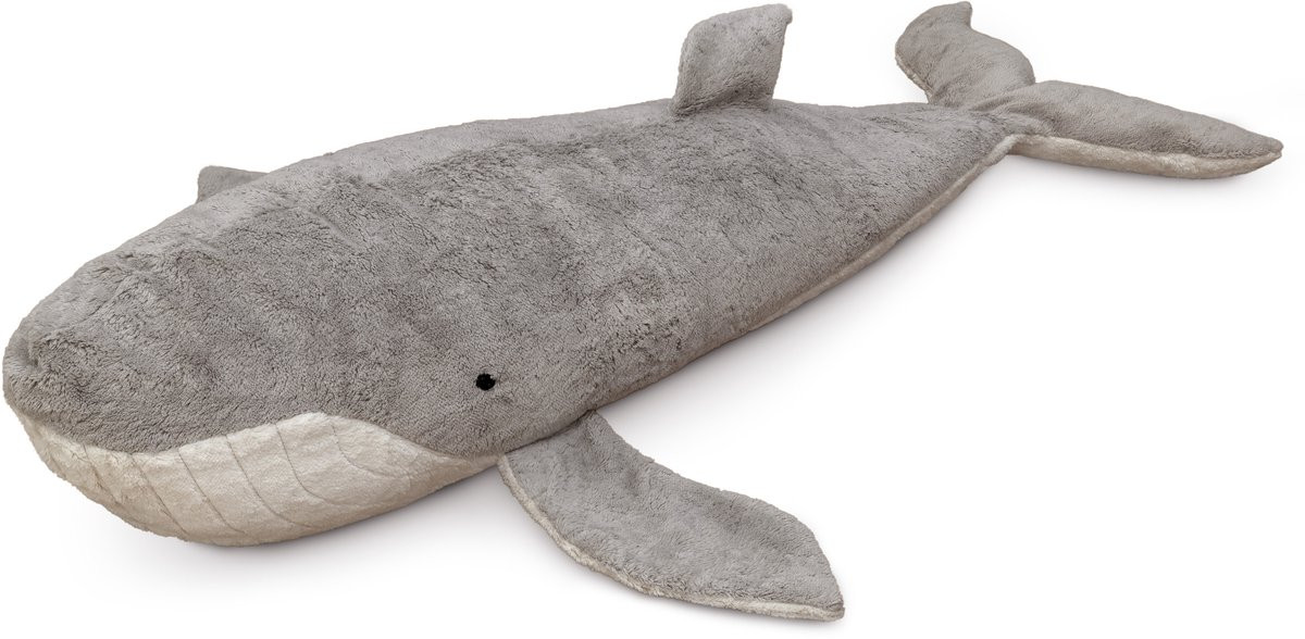 Senger Naturwelt Reuzenwalvis zitzak grijs - handgemaakt knuffeldier van biologisch katoen