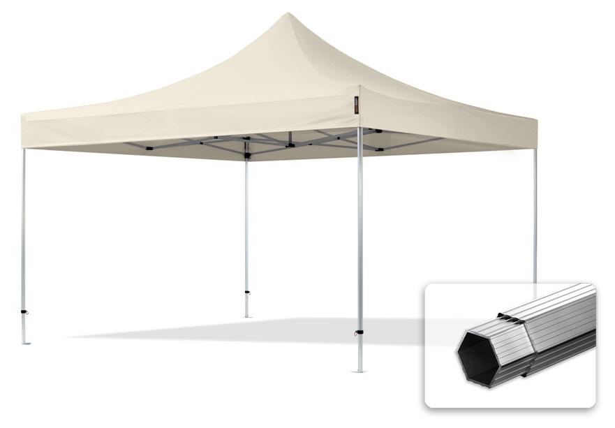 TOOLPORT 4x4m Aluminium Faltpavillon, ohne Seitenteile, creme