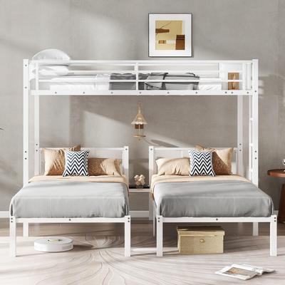 Telepassa Metal Detachable Triple Bunk Bed，Twin XL & Twin Size