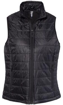 Independent Trading Co. EXP220PFV Women's Puffer Vest in Black size Small   Nylon