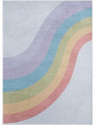 Well Woven Kids Rugs Rainbow Modern Machine Washable Area Rug
