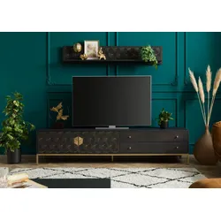 TV-Board Mango 220x45x50 grau geölt DIAMOND #123