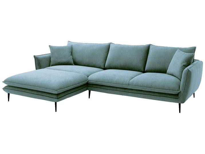 Hom´in Ecksofa LUNA, grau-blau, Webstoff