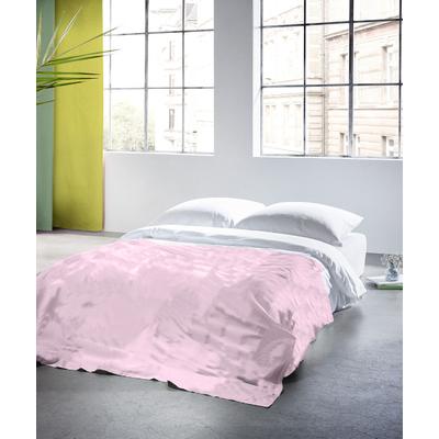 Plaid FLEURESSE "Plaid", rosa (pink, rose), B:180cm L:270cm, Baumwolle, Leinen, Wohndecken, Halbleinen, in Gr. 180x270 cm, Plaid