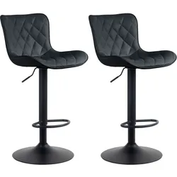 CLP 2er Set Barhocker Emma Kunstleder   Farbe: schwarz, Material: Kunstleder