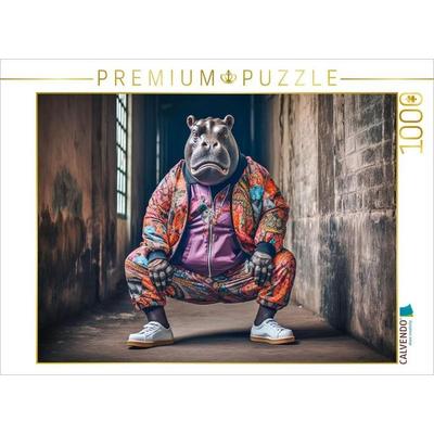 CALVENDO Puzzle DJ Hippo | 1000 Teile Lege-Größe 64x48cm Foto-Puzzle für glückliche Stunden