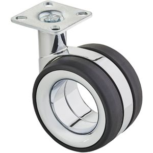 SO-TECH Möbelrolle 133231, mit Anschraubplatte, 75mm Ø, Tragkraft 85 kg, Lenkrolle aus Polyurethan