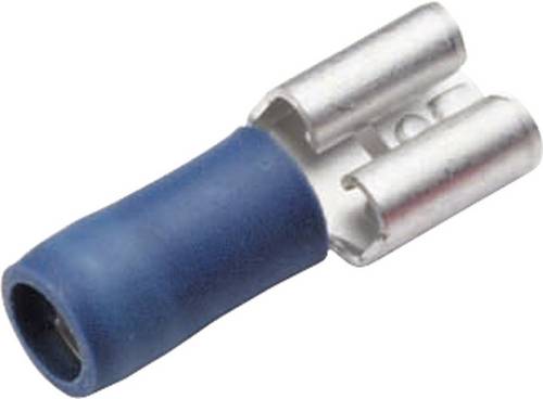 Cimco 180238 Flachsteckhülse Steckbreite: 2.8mm Steckdicke: 0.8mm 180° Teilisoliert Blau