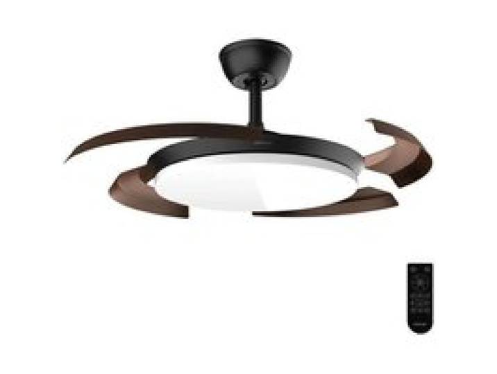 Cecotec Ventilateur de Plafond avec Lumière LED à Pales Rétractables EnergySilence Aero 4500 Puzzle Invisible Black&DarkWood.