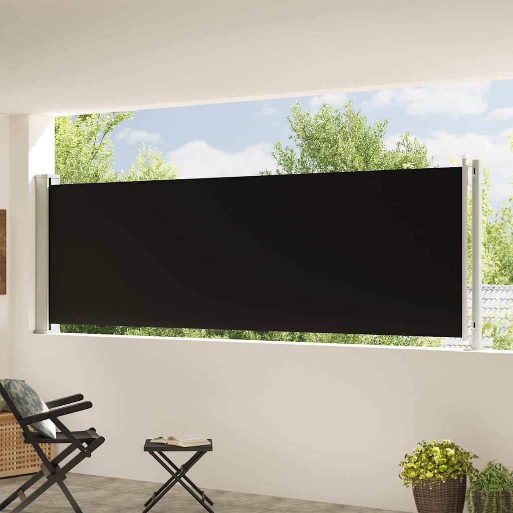 vidaXL Auvent latéral rétractable de patio 117x614 cm Noir