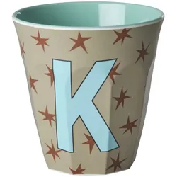 RICE Melamin Buchstabenbecher Stars, K