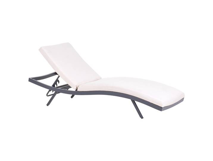 SONNENLIEGE mit Kissen Hellbeige Amelia