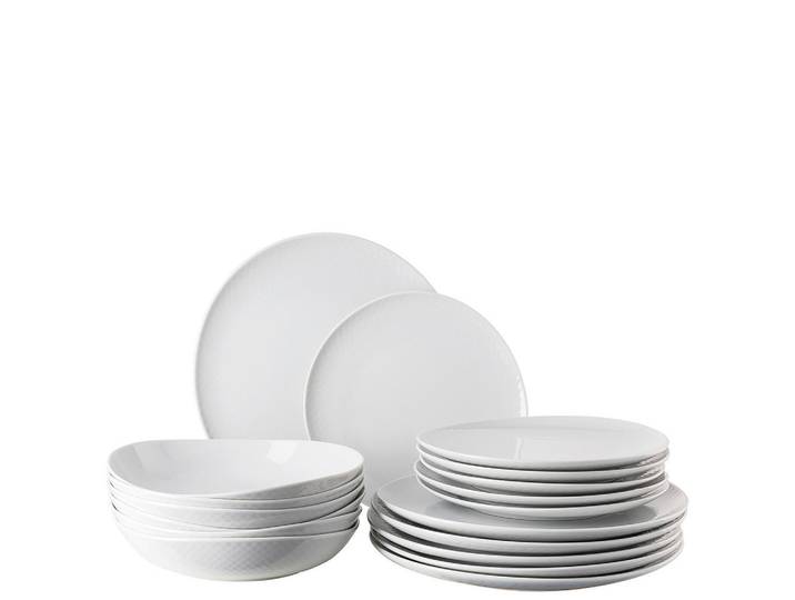 Rosenthal Kombiservice Junto weiß, Weiß, Keramik, 18-teilig, Uni, 31.7x28.1x32 cm, DIN EN ISO 14001, DIN EN ISO 9001, Essen & Trinken, Geschirr, Geschirr-Sets, Kombiservice