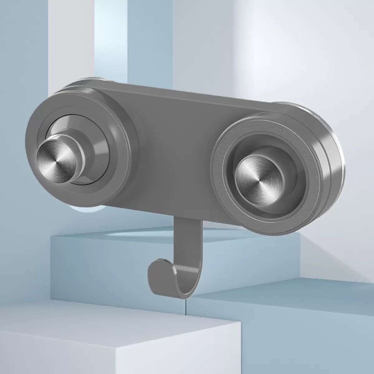 INF Magnetischer Fönhalter mit Saugnapf – Wandmontage ohne Bohren, kompatibel mit Dyson und Laifen Grau