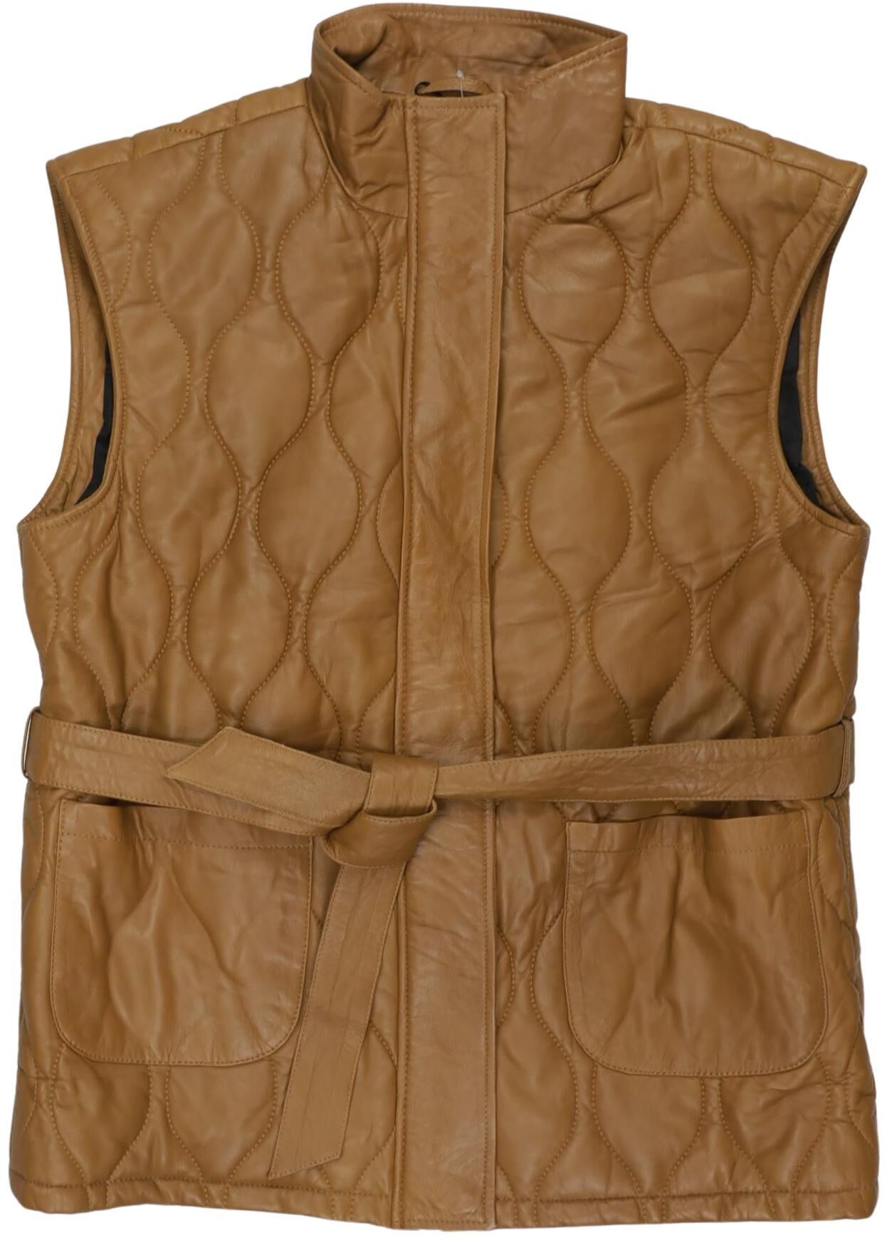 YAS Damen Weste, Braun, Gr. M, Synthetik / Leder - Second Hand