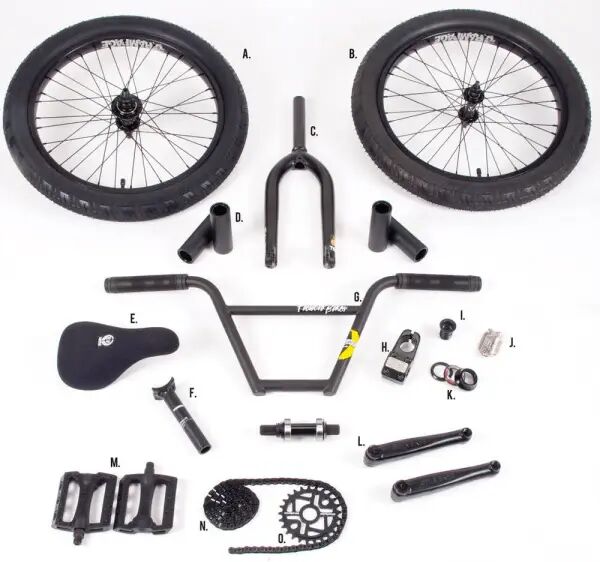 Stolen/Fiction Cassette V8 BMX Build Kit (Matte Black - Left hand drive)