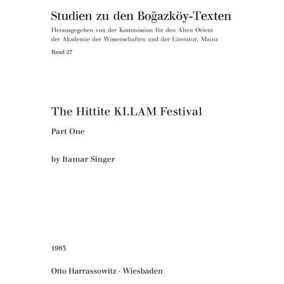 Harrassowitz The Hittite KI. LAM Festival (Englisch, Softcover, Itamar Singer) (55485790)