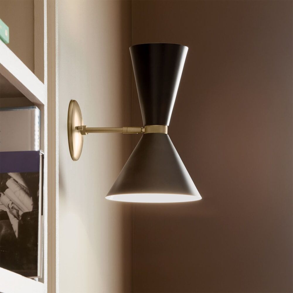 ELSTEAD LIGHTING Phix Applique murale en Acier Champagne Bronze, Noir Noir 30x34x22cm