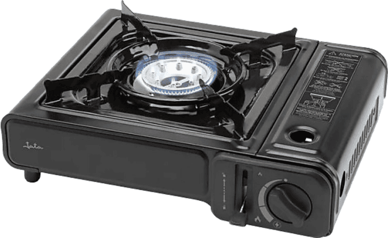Hornillo de gas portátil - Jata, JECG2138, 2.2 kW, Negro