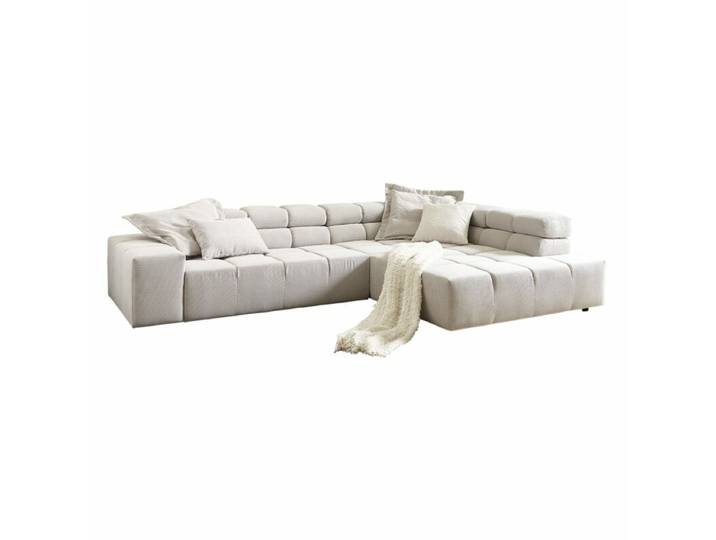 Candy Careno Ecksofa Cord oder Velours - Feincord silver , recht