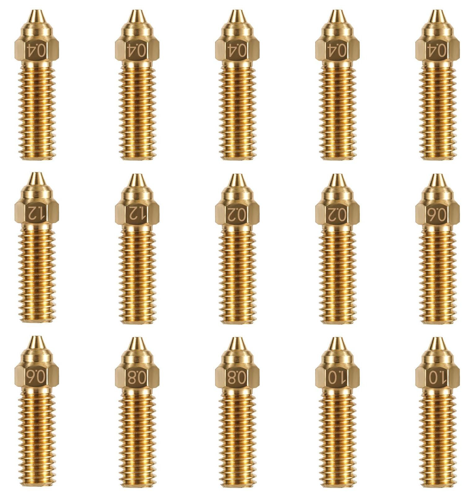 Dripio 15-delige koperen nozzle-set voor Creality K1 en K1 Max 3D-printers