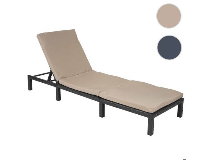 MCW Chaise longue MCW-A51 transat de jardin ~ Basic anthracite coussin crème