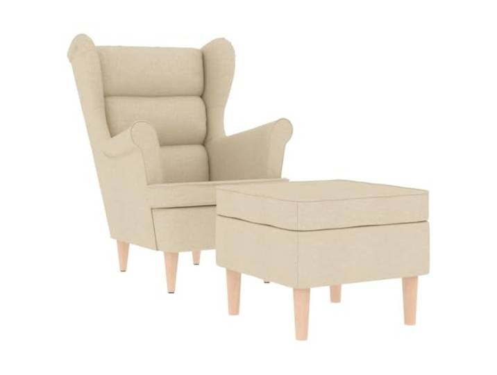 Heofavd Sessel mit Fußhocker Creme Polstersessel Relaxsessel 2er Set