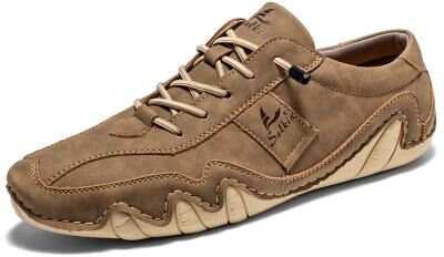 LightInthebox Men's Green Casual Faux Leather Sneakers with Unique Stitching and Lace-Up Design, Comfortable and Stylish for Everyday Wear