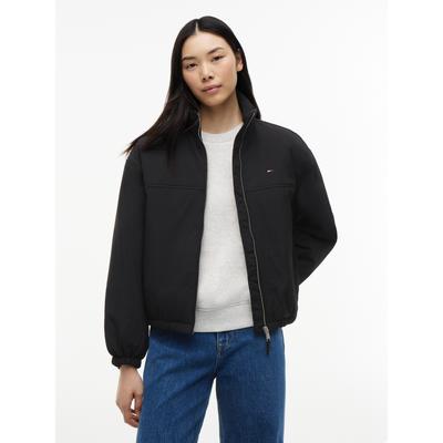 Blouson TOMMY JEANS "TJW PADDED HIGH NECK JACKET", Damen, Gr. XS (34), schwarz, Web, Obermaterial: 100% Nylon. Futter: 100% Polyester. Füllung: 100% Polyester, unifarben, normal, Jacken Blouson, Kunstfaser