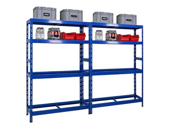 PROREGAL Mega Deal 2X Reifenregal Tiger HxBxT 180x120x40 cm bis zu 12 Reifen auf 2 Ebenen mit 2 Fachboden Blau Reifenständer