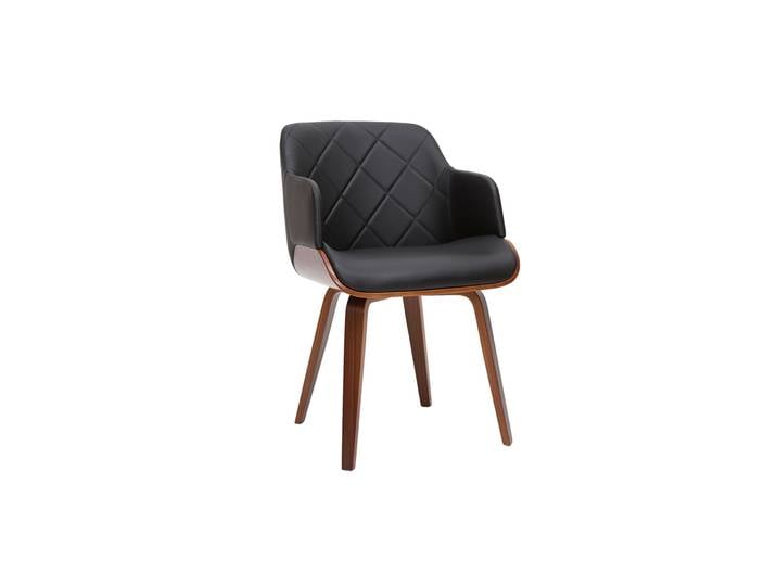 Design-Stuhl in Schwarz und Walnuss LUCIEN