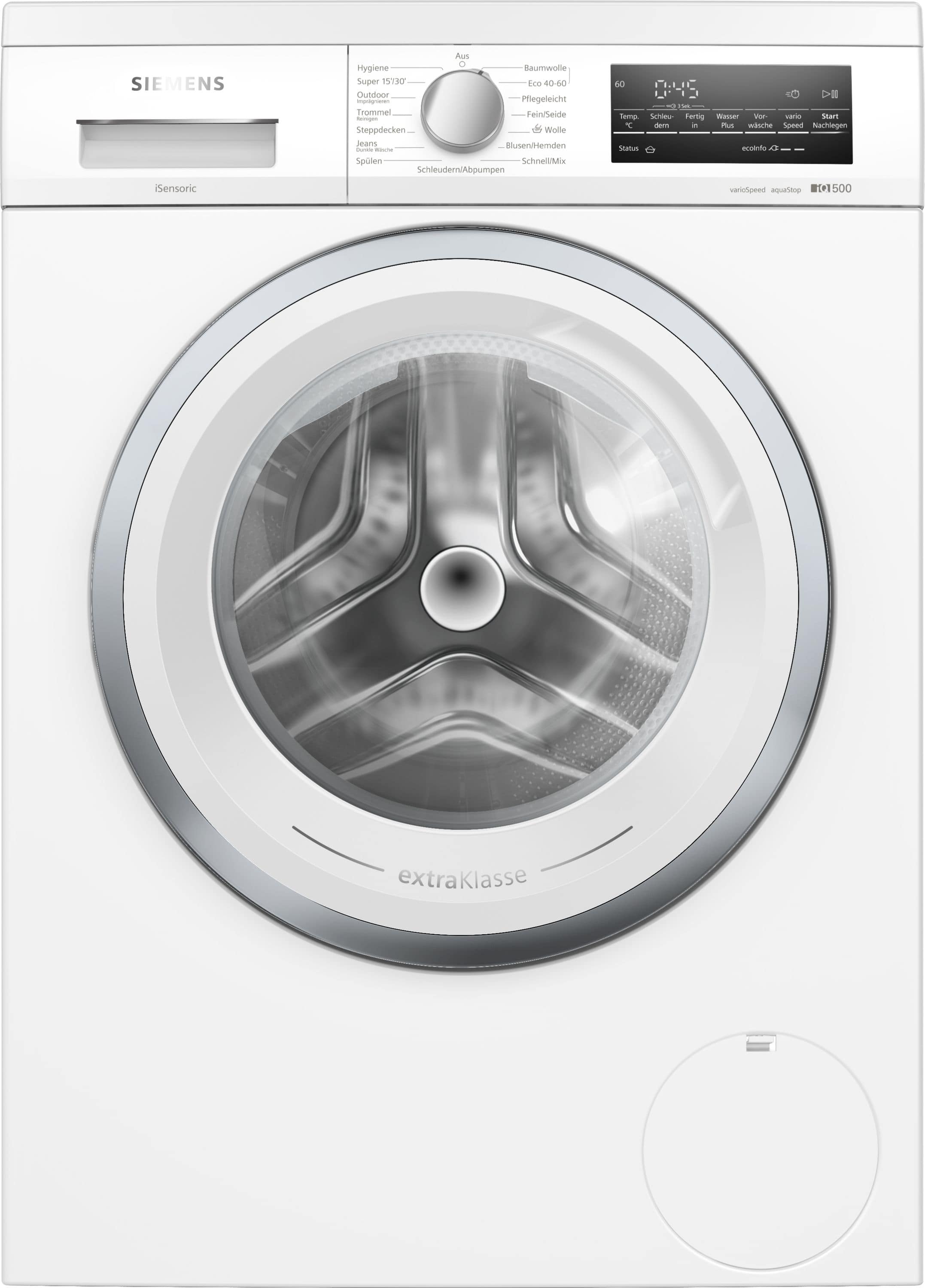 Siemens iQ500 WU14UT92 9 kg Frontlader Waschmaschine 1400 U/min aquaStop Funktion (Weiß) jetzt zusätzlich 50¤ Cashback sichern*!