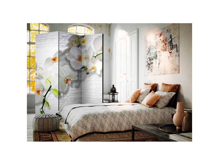 Paravent The Urban Orchid Polaire Blanc 135 x 172 x 3cm 3 éléments