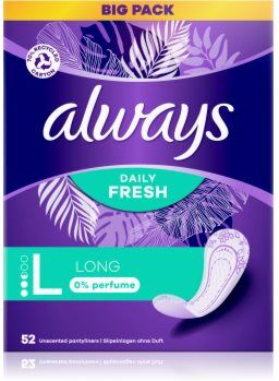 Always Daily Fresh Long pensos diários sem perfume 52 un.. Daily Fresh Long
