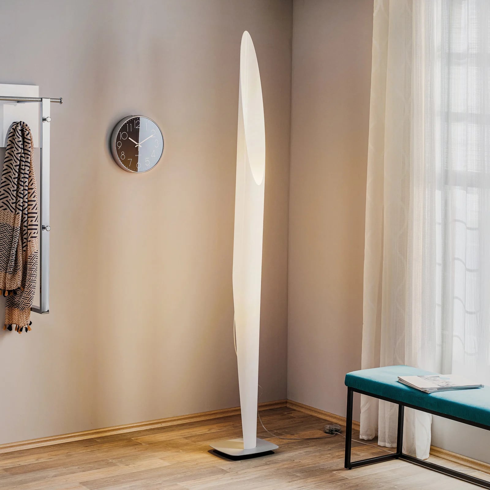 KDLN Shakti 200 Vloerlamp White/Satin - Designer Vloerlamp voor de Slaapkamer