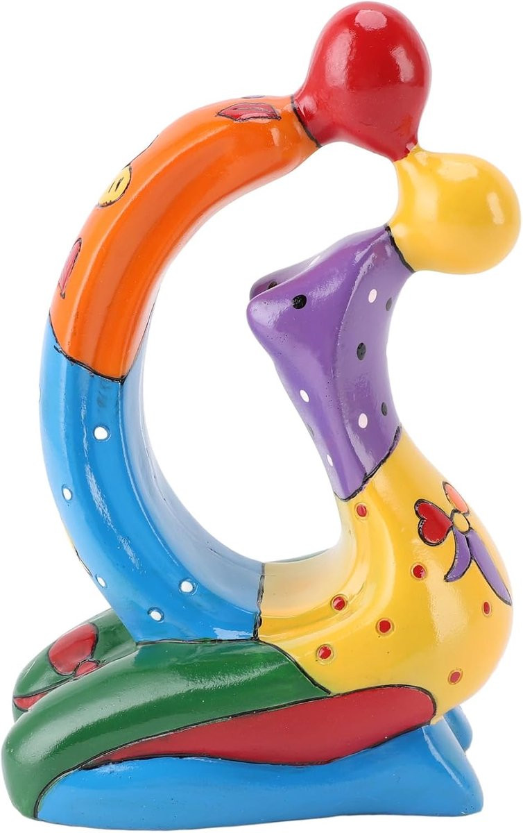 Romantisch Koppels Standbeeld - Abstract Hars Ornament - Multicolor - B/D/H: 22 x 16 x 11 cm