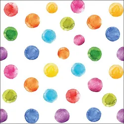 Ambiente 20 Servietten Papier 33x33cm 3-lagig - hochwertige Einweg Papierservietten bunte Punkte Aquarell Tischdeko Party Geburtstag Feier Kinderfest