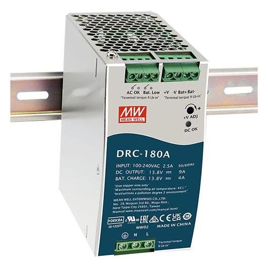 MeanWell Netzteil für DIN-Schiene 90% 27.6V 6.5A 179.4W Einstellbar DRC-180 (DRC-180B)