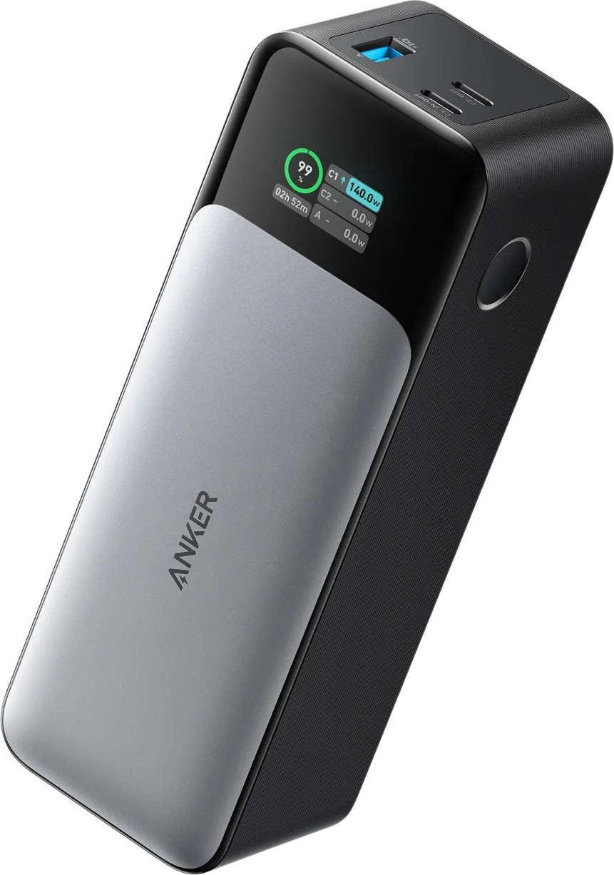 Anker 737 Powerbank - 24000 mAh - GaN-technologie - 3 uitgangen (USB-A en 2 x USB-C) - Zwart