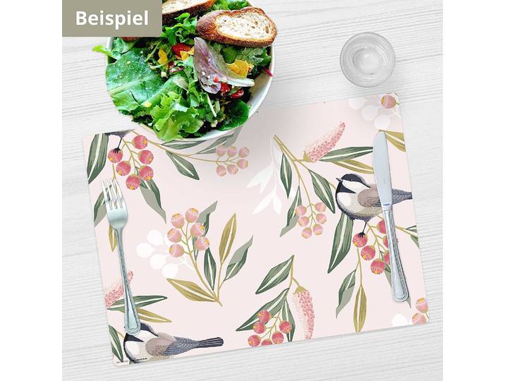 Tischset Meisen mit Beeren 4er-Set 44 x 32cm Multicolor