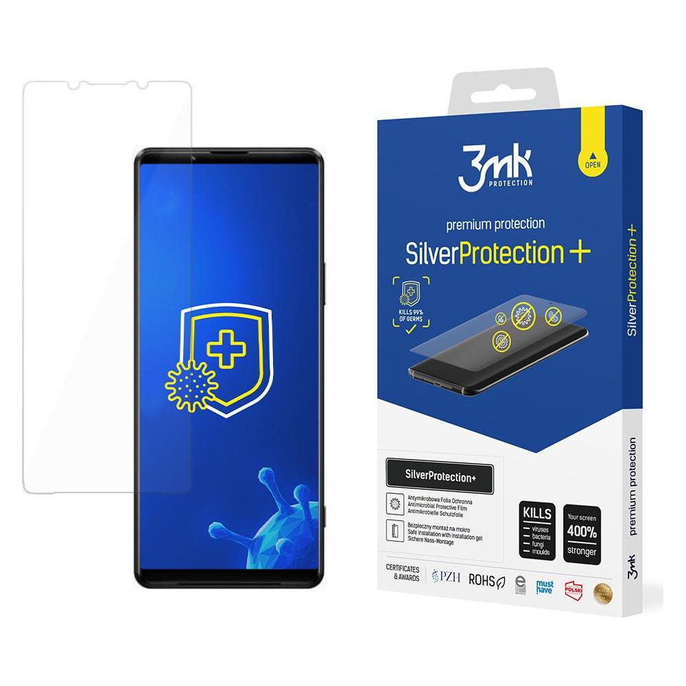 3MK Silver Protect+ Sony Xperia 1 III 5G Folia Antymikrobowa montowana na mokro (Sony Xperia 1 III) (3mk Silver Protect+(495))